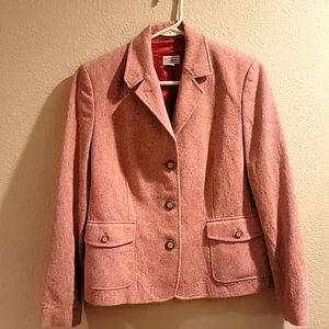 LL Bean med reg pink tweed blazer
